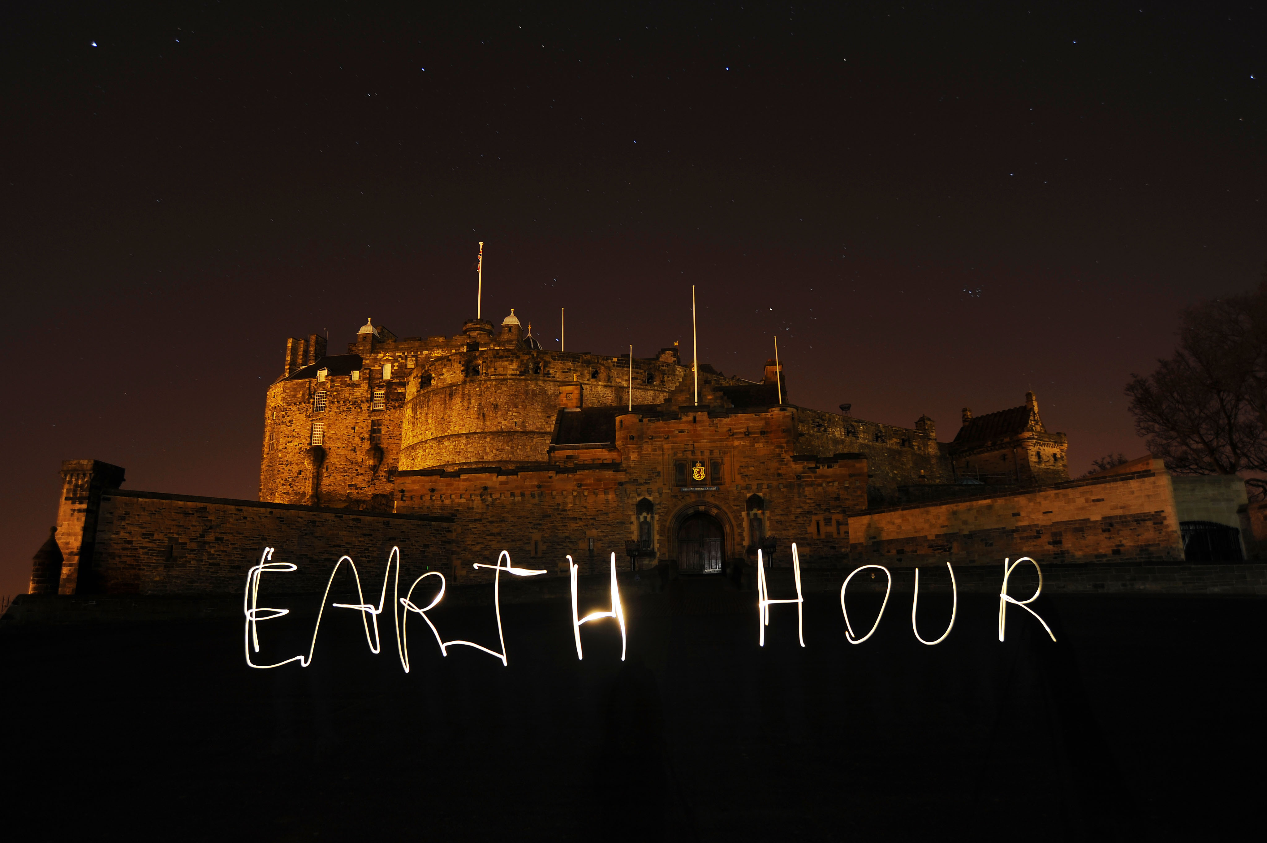 Buildings in Edinburgh switch off for WWF Earth Hour - Edinburgh, Scotland, UK - 28th February 2009.